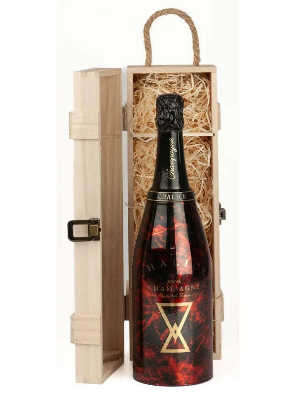 ChaliceRoseChampagneinSingleWoodenGiftSet