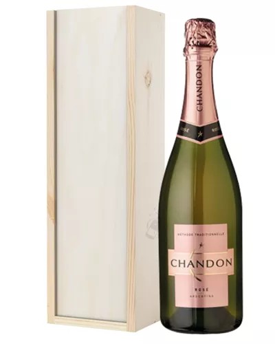 ChandonRoseSparklingWineGiftinWoodenBox