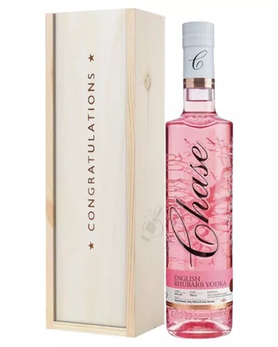 ChaseRhubarbVodkaCongratulationsGiftInWoodenBox