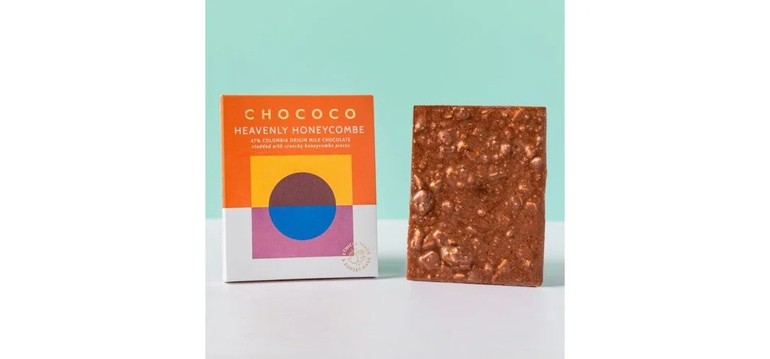 ChococoHeavenlyHoneycombe47%MilkChocolateBarwithHoneycombePieces(75g)