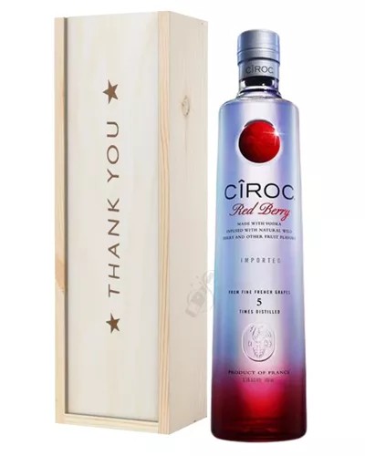 CirocRedBerryVodkaThankYouGiftInWoodenBox