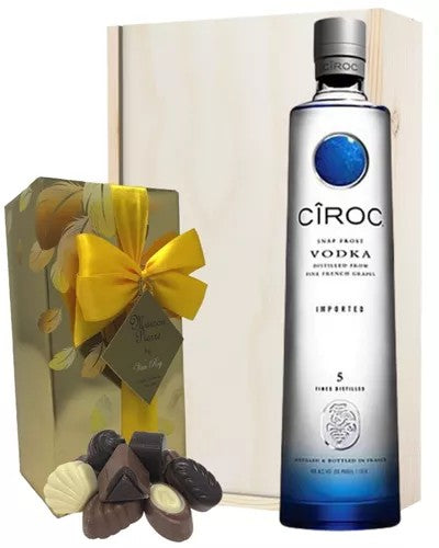 CirocVodkaAndChocolatesGiftSetinWoodenBox