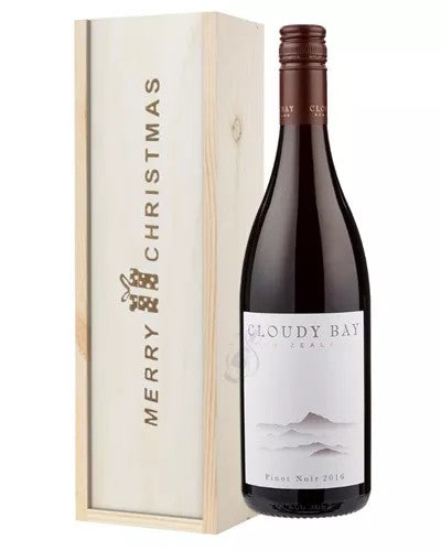 CloudyBayPinotNoirRedWineSingleBottleChristmasGiftInWoodenBox