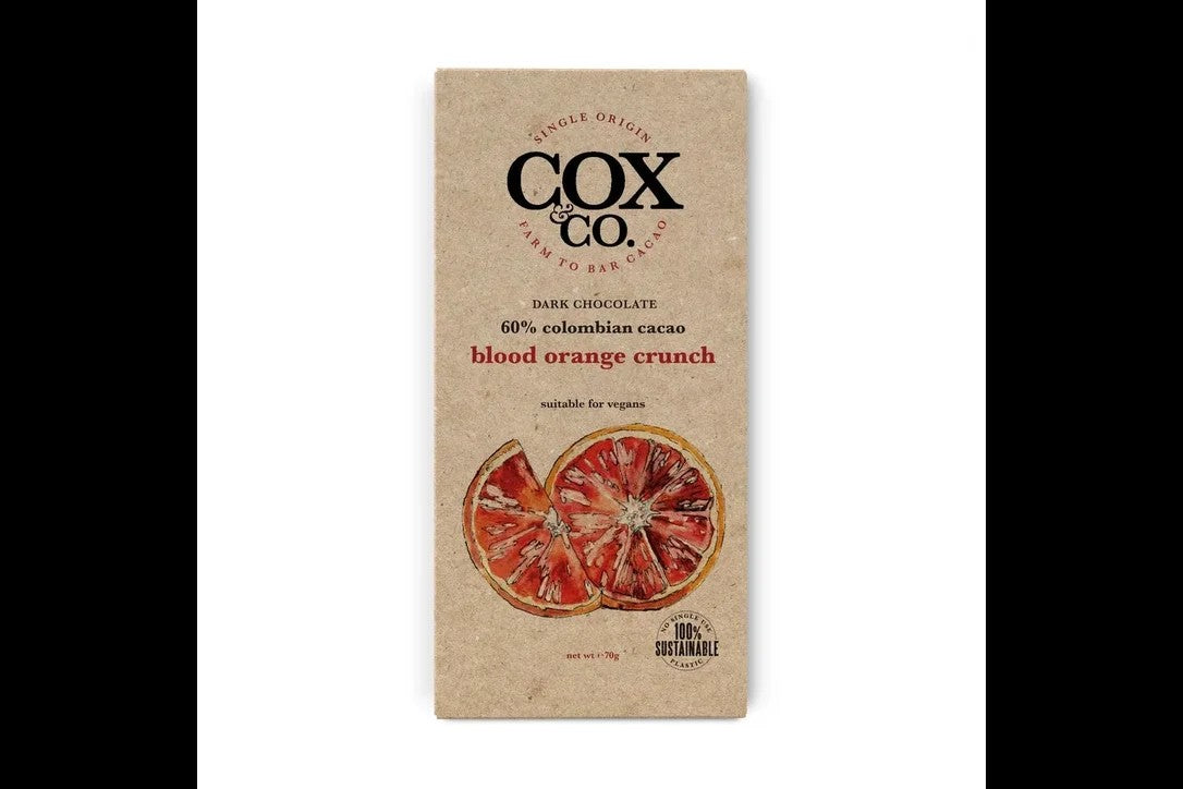Cox&Co.BloodOrangeCrunchSingleOriginDarkChocolateBar(70g)