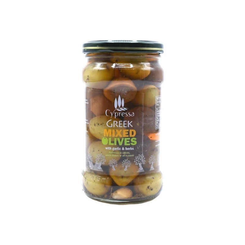 CypressaGreekMixedOliveswithGarlic&Herbs315g
