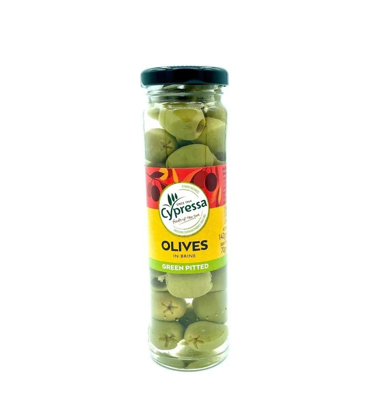 CypressaGreenPittedOlivesinBrine142g