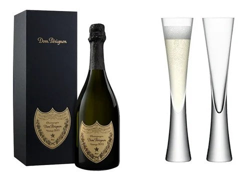 DomPerignon2015(75cl)Withx2LSAMoyaChampagneFlutes