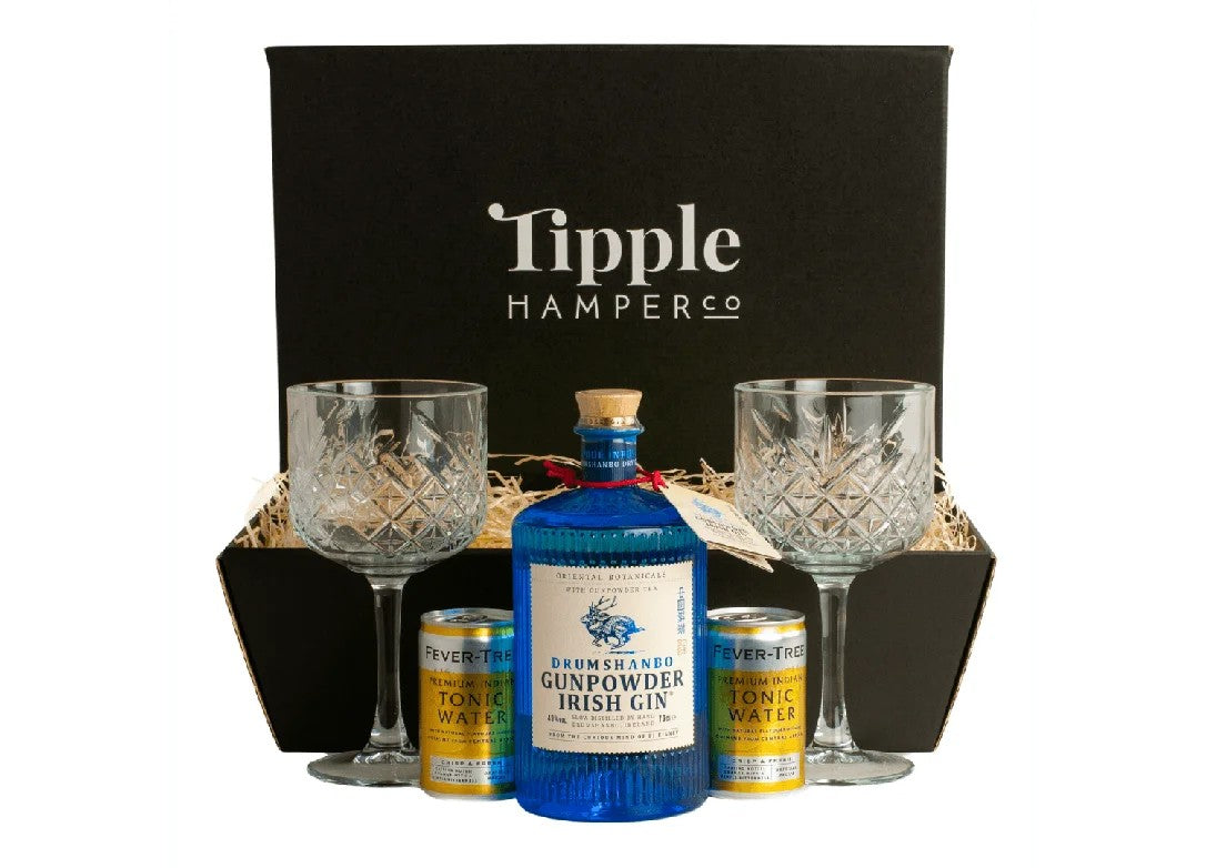 DrumshanboGunpowderIrishGin,TonicandVintageGinGlassesHamper