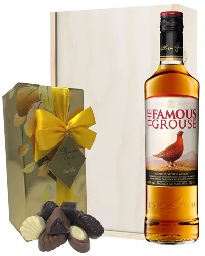 FamousGrouseWhiskyAndChocolatesGiftSetinWoodenBox