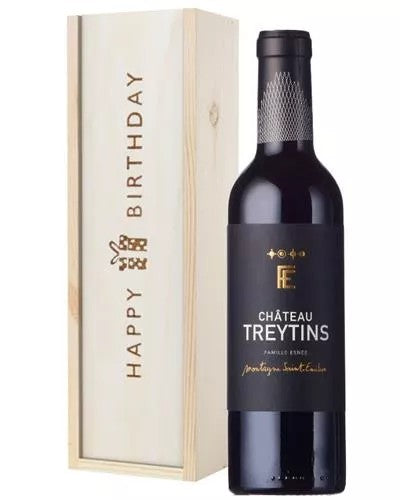 FrenchBordeauxRedWineBirthdayGiftInWoodenBox