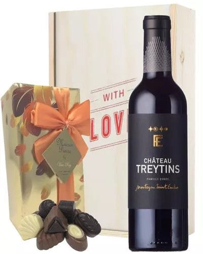 FrenchBordeauxRedWineValentinesWineandChocolateGiftBox