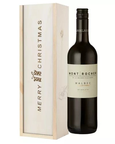 FrenchMalbecRedWineSingleBottleChristmasGiftInWoodenBox