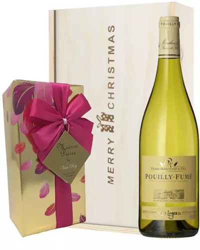 FrenchPouillyFumeWhiteWineChristmasWineandChocolateGiftBox