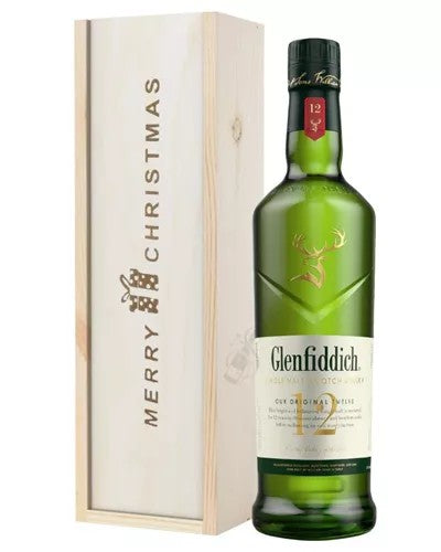 Glenfiddich12YearOldSingleMaltWhiskyChristmasGiftInWoodenBox