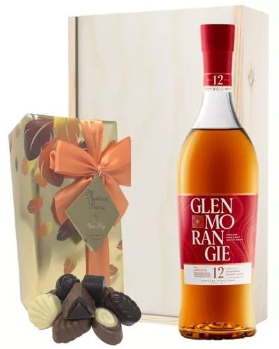 GlenmorangieLaSantaandChocolatesGiftSetinWoodenBox