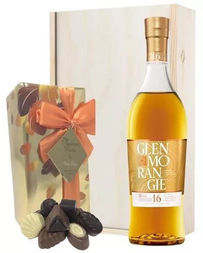 GlenmorangieNectarDorandChocolatesGiftSetinWoodenBox