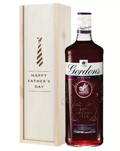 GordonsSloeGinFathersDayGiftInWoodenBox