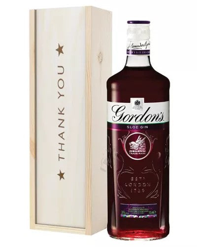 GordonsSloeGinThankYouGiftInWoodenBox