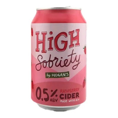 Hogan’sHighSobrietyRaspberryCiderCans–NonAlcoholicCider