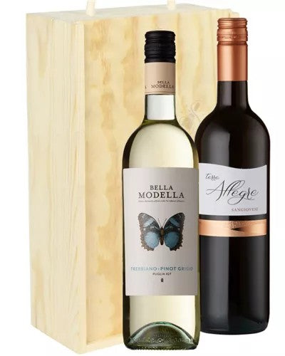ItalianMixedTwoBottleWineGiftinWoodenBox