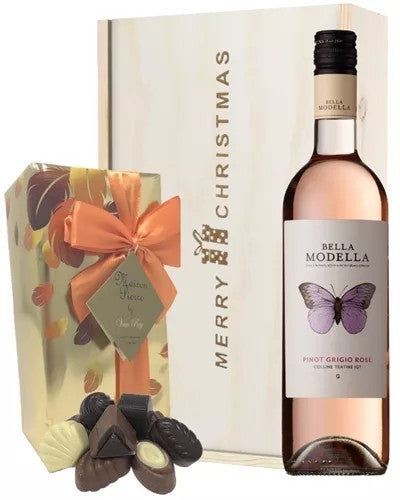 ItalianPinotGrigioRoseChristmasWineandChocolateGiftBox