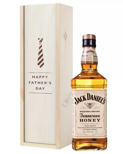 JackDanielsHoneyWhiskeyFathersDayGiftInWoodenBox