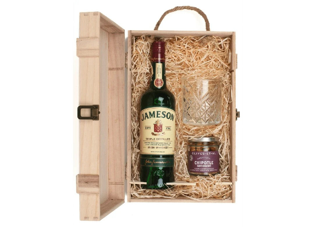 JamesonIrishWhiskey&LuxuryNibblesWoodenGiftBoxSet