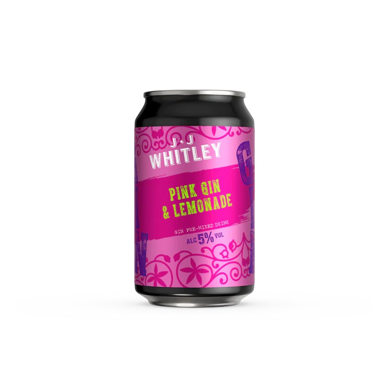 JJWhitleyPinkGin&LemonadeCans12x330ml