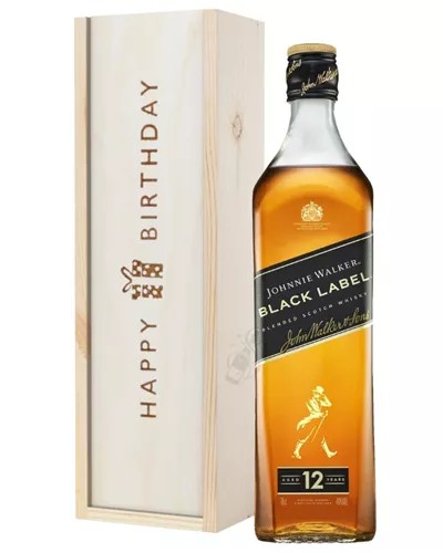 JohnnieWalkerBlackLabelWhiskyBirthdayGiftInWoodenBox