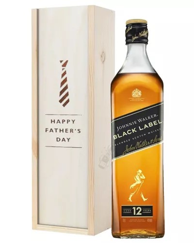 JohnnieWalkerBlackLabelWhiskyFathersDayGiftInWoodenBox