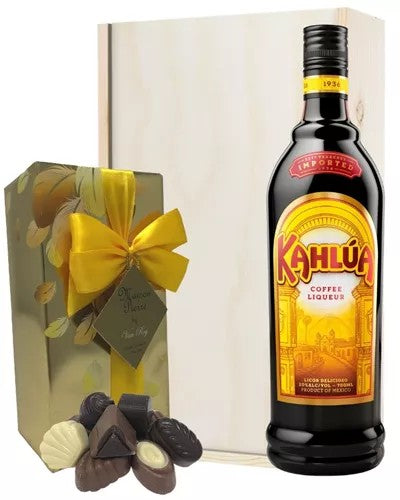 KahluaLiqeuerAndChocolatesGiftSetinWoodenBox