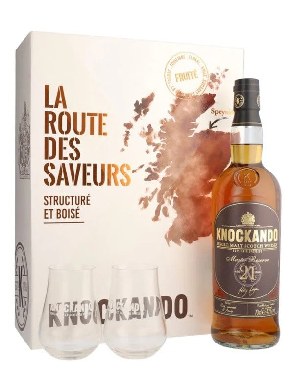 Knockando21YearsMasterReserve+2Glasses70cl.43%