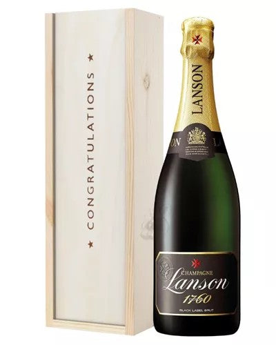 LansonBlackLabelChampagneCongratulationsGiftInWoodenBox