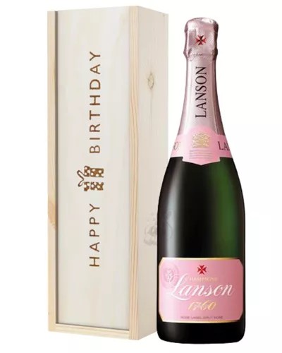 LansonRoseChampagneBirthdayGiftInWoodenBox