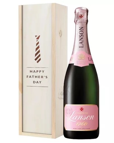 LansonRoseChampagneFathersDayGiftInWoodenBox