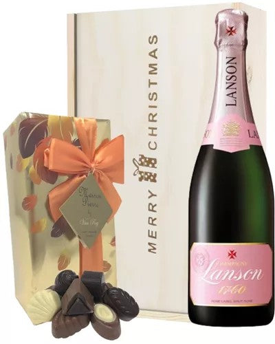 LansonRoseChristmasChampagneandChocolatesGiftBox