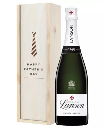LansonWhiteLabelChampagneFathersDayGiftInWoodenBox