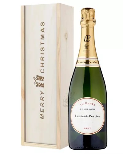 LaurentPerrierChampagneSingleBottleChristmasGiftInWoodenBox