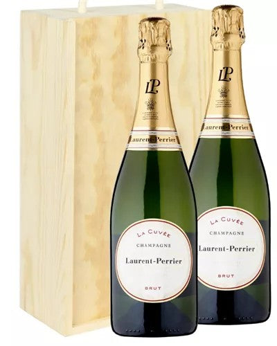 LaurentPerrierTwoBottleChampagneGiftinWoodenBox