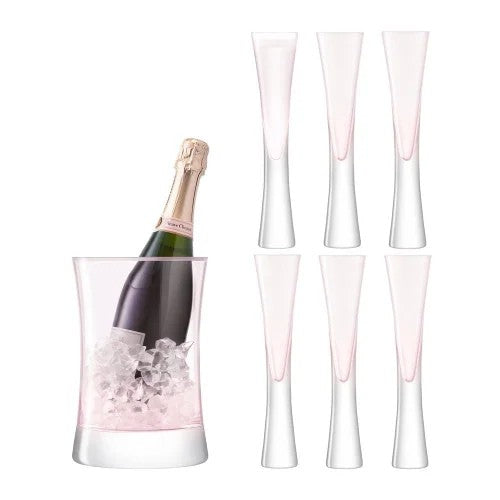 LSAMoyaBlushServingSetIceBucketandFlutes(Setof6)