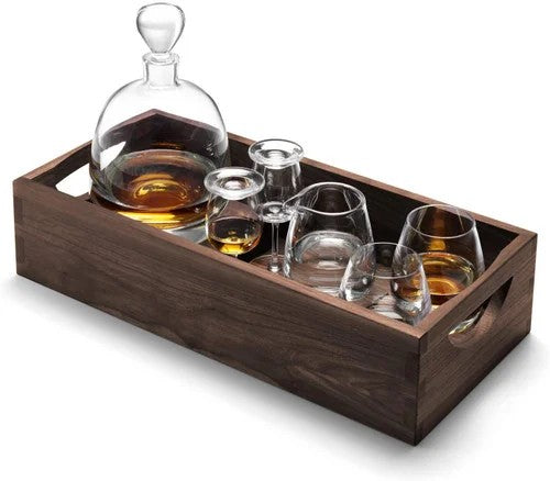 LSAWhiskyIslayConnoisseurSetClear&WalnutTray