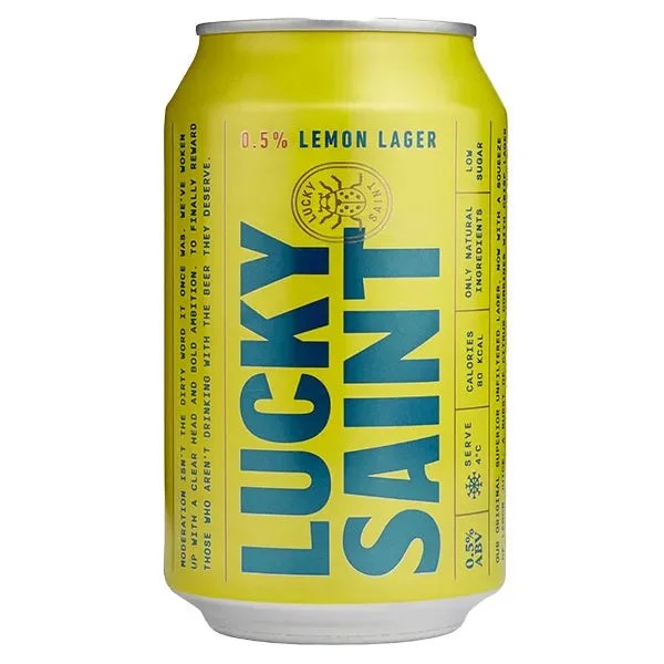 LuckySaintSuperiorLemonLager–NonAlcoholicCitrusLager