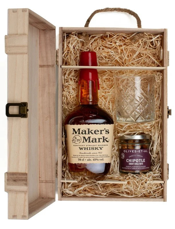 Maker’sMarkBoubonWhisky&LuxuryNibblesWoodenGiftBoxSet