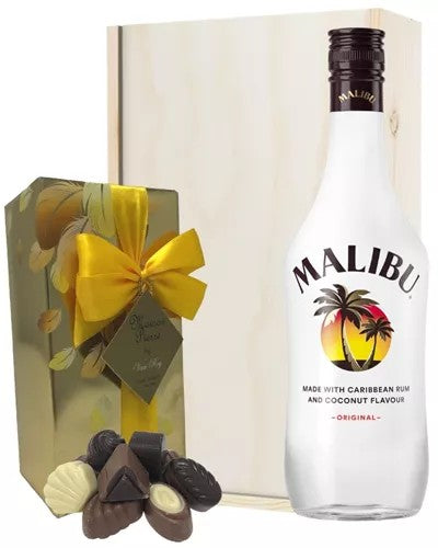 MalibuAndChocolatesGiftSetinWoodenBox