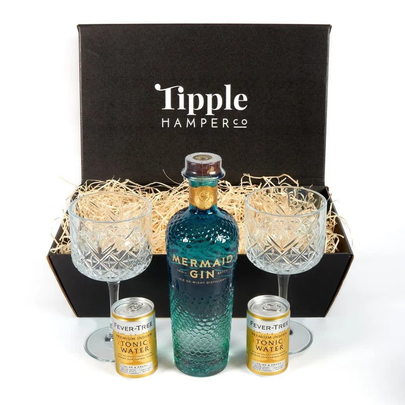MermaidGin,TonicandVintageGinGlassesHamper
