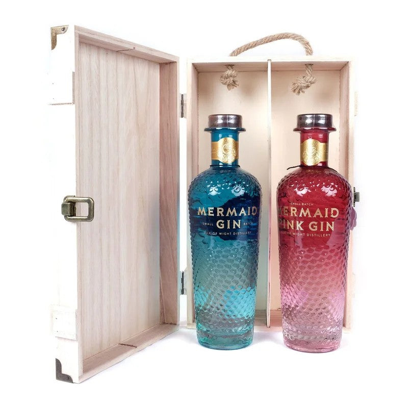 MermaidGinWoodenGiftBoxSet–42%ABV