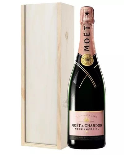 Moet&ChandonNVRoseChampagneGiftinWoodenBox