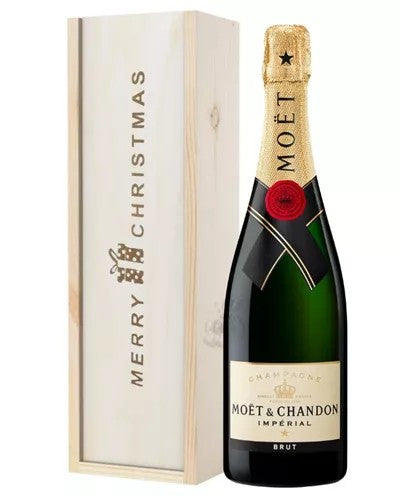 MoetetChandonChampagneSingleBottleChristmasGiftInWoodenBox