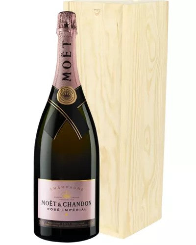 MoetRoseChampagneMagnum150clinWoodenGiftBox