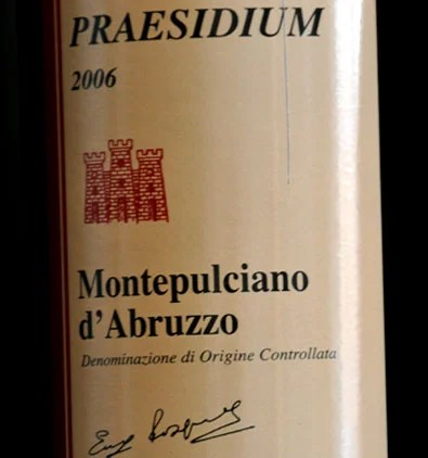 Montepulcianod’AbruzzoDocRiserva2020–Praesidium